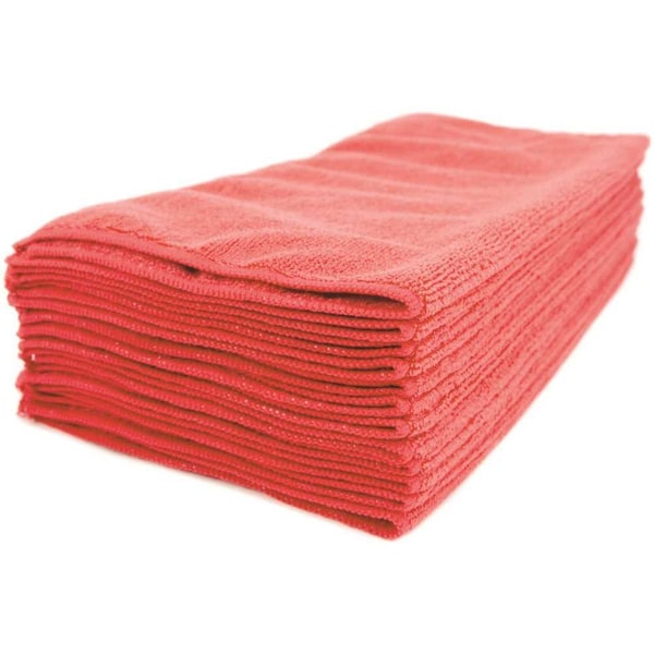 Premium 16 in. x 16 in. Microfiber Cloth, Red, 12PK